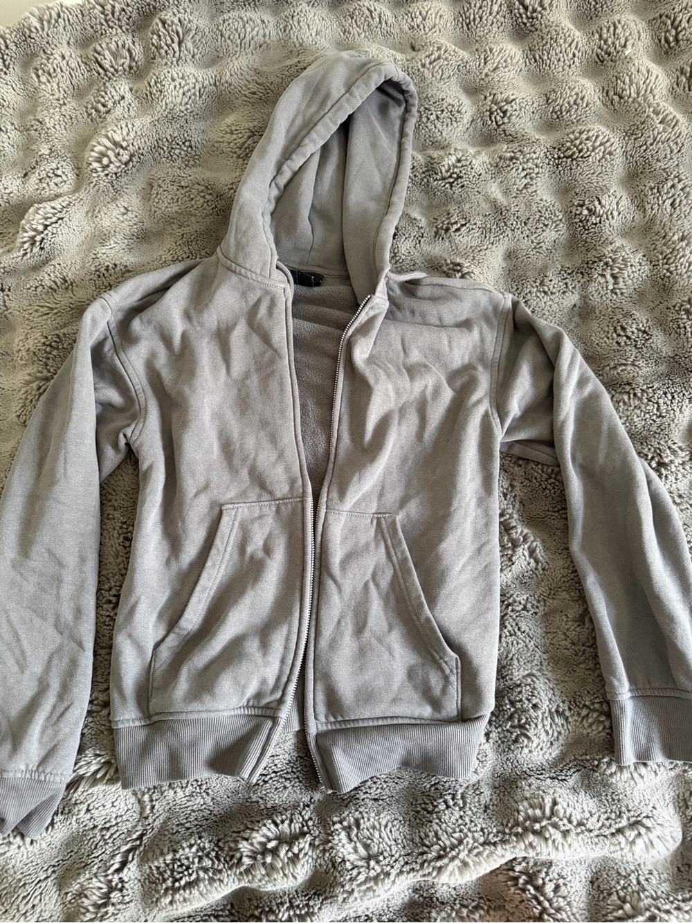 Men's H&M Hooded Zip Sweater Jacket - Light Gray